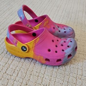 CROCS Vibrant Pink and Yellow Water Shoes